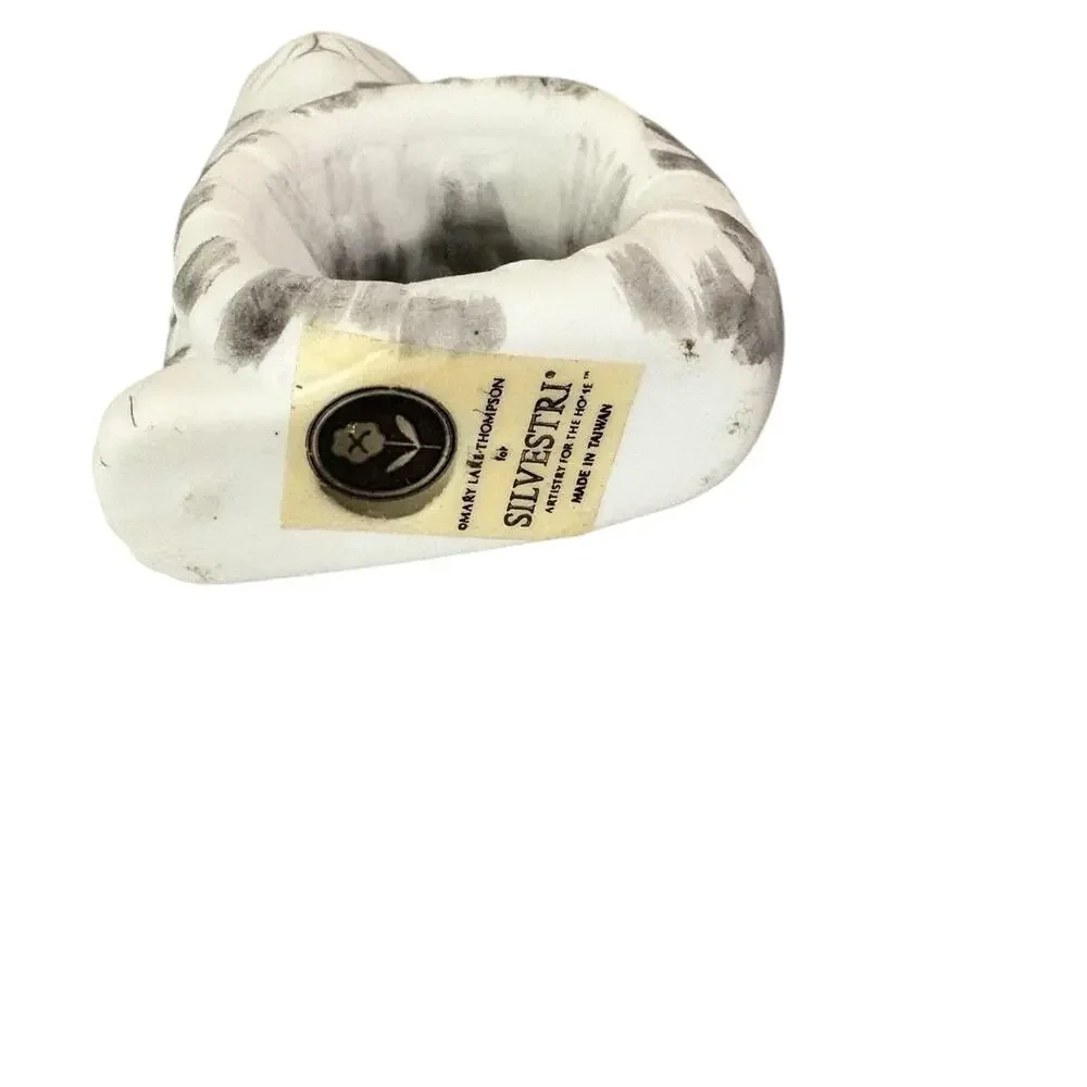 Silvestri Gray & White Cat Napkin Rings Set of 4 Ceramic Kitty Holders